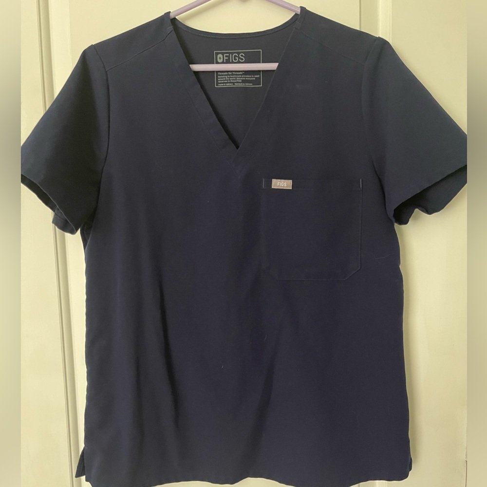 Figs Catarina scrub top medium navy
